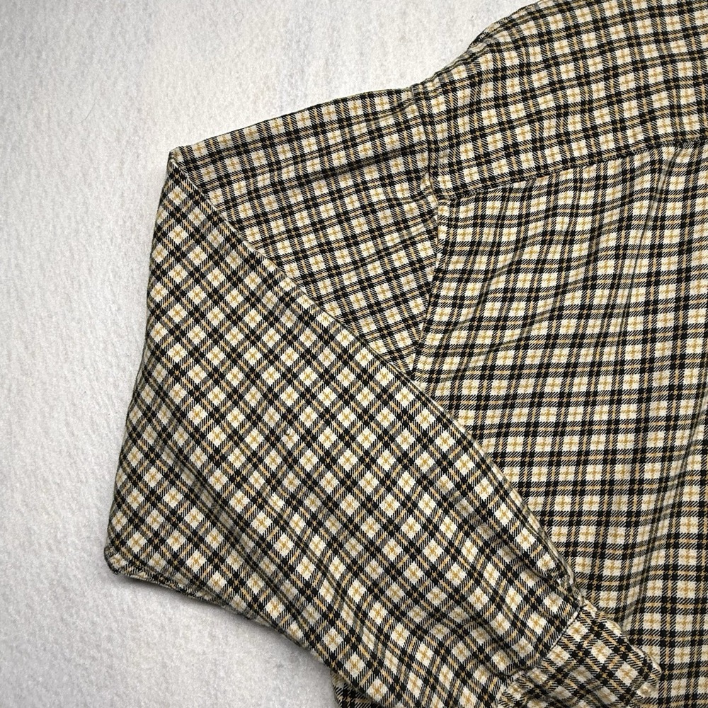 Vintage Ralph Lauren Mens L Flannel Yellow Plaid  Button Down Shirt Long Sleeve - Picture 9 of 13